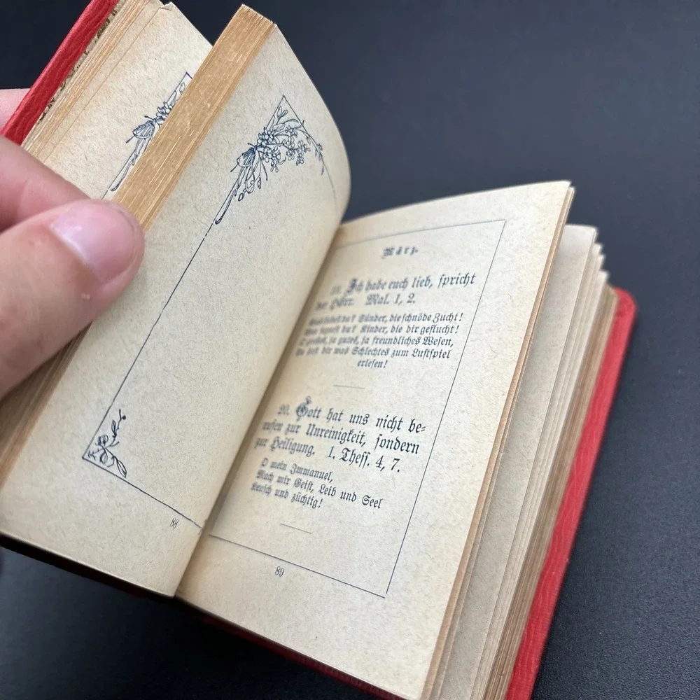 Antique 1908 Illustrated German Christian Forget Me Not Book‎ Vergissmeinnicht